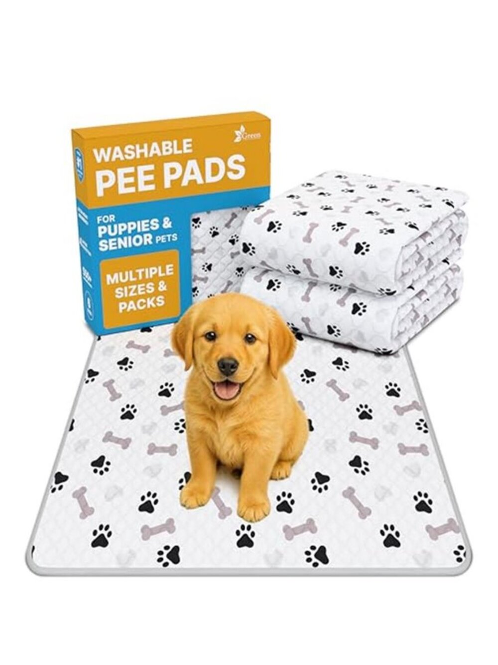 Washable Pee Pads for Dogs - Waterproof Reusable Puppy Pads with Anti-Slip